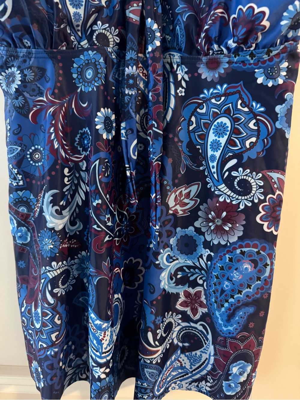 croft & barrow Blue Paisley Kids One-Piece Swim Dress - Picture 3 of 7